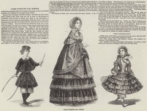 冬のパリのファッション（彫刻 作： English School
