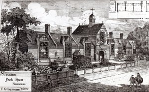 1880年9月3日、ビルディングニュースのハムステッドパークロード 作： English School