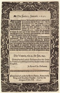 議会命令、1641年1月14日 作： English School