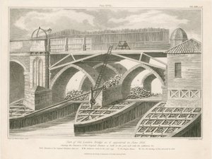 1826年6月に出現したオールドロンドンブリッジの一部