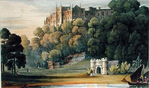 ペンティリー城（1826年発行のアッカーマンの「芸術のリポジトリ」より）（カラーリトグラフ 作： English School