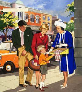 あなたが見る人々：旗売り 作： English School