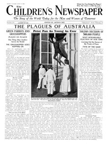 ピーターパンはかつてないほど若く、「子供新聞」のフロントページ、1935年1月（新聞）