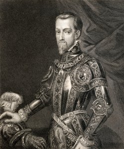 1855年に出版された「フィリップIIの治世の歴史」からのフィリップII 作： English School
