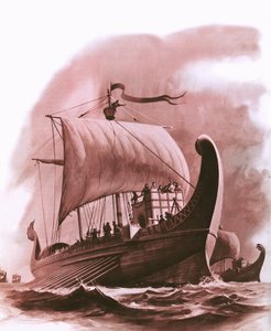 紀元前500年頃にアフリカの西海岸を航行するフェニキア艦隊 作： English School
