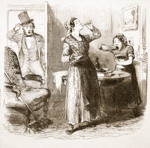 ロンドンの絵のようなスケッチ：The Lodging House、The Illustrated London News、1849 作： English School