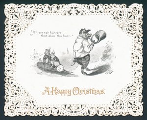 豚の吹き角、クリスマスカード 作： English School