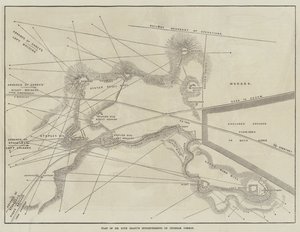 ホープ・グラント卿のチョバム・コモンにおける塹壕の平面図（彫刻作品 作： English School