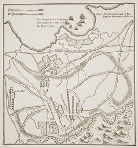 カロデンの戦いの計画、1746年4月16日 作： English School