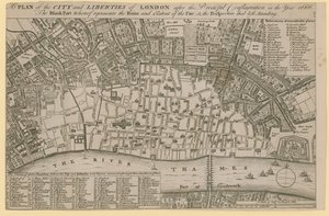 1666年の恐ろしい大火の後のロンドンの都市と自由の計画