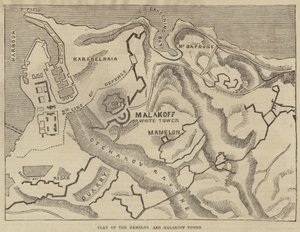 マメロンとマラコフの塔の平面図（エングレービング） 作： English School