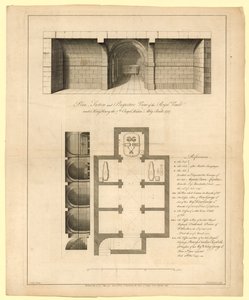 ウェストミンスター寺院、ヘンリー7世チャペルの下での王室の地下室の計画、1737年建造 作： English School