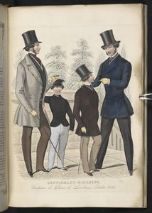 1850年10月の「ファッション、ファンシーコスチューム、および陸軍連隊の紳士雑誌」のプレート28（カラーリソ）