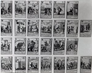 1688-89年の栄光の革命、1689年頃のエピソードを描いたトランプ 作： English School