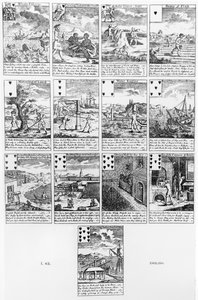 バブルベンチャーを風刺するトランプ、c.1720 作： English School