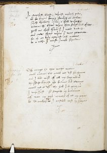 トーマス・ワイアット卿の詩、f.54v、1530-39年頃（紙にインク） 作： English School
