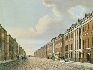 ポートランドプレイス、1812年頃（着色されたアクアチント） 作： English School