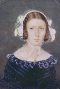 ファニー・ブローネの肖像ミニチュア、1833年（紙にトイレ）