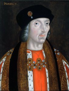 「イングランド王ヘンリー 7 世の肖像 (1457-1509)」 イングリッシュ スクール プライベート コレクションの絵画 作： English School
