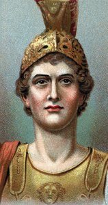 アレクサンダー大王の肖像 - アレクサンダー大王 (356 - 323 BC) - シリーズ「人間のリーダー」より - クロモリトグラフ - イギリスの学校、20世紀 - 。 作： English School