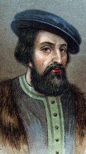 HERNANDO (Hernan) CORTES (Cortez) (1485-1547) イギリスの征服者の肖像 - シリーズ「Leaders of Men」より - クロモリトグラフ - イギリスの学校、20世紀 - 。 作： English School
