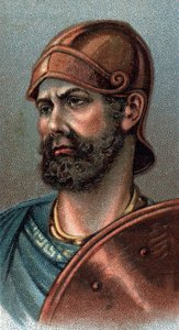 ハンニバル・バルカの肖像 - 将軍でカルタゴの政治家だったハンニバル・バルカ（紀元前247～183年頃）の肖像 - シリーズ「人間のリーダー」より - クロモリトグラフ - イギリス派、20世紀 - 。 作： English School