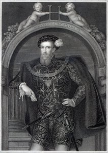 ヘンリーハワードの肖像（1517〜47年）サリー伯、「ロッジの英国の肖像」、1823年 作： English School