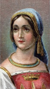 ジョーン・オブ・アーク（c1412-31）の肖像 - ジョーン・オブ・アーク（1412-1431）は「オルレアンの乙女」の愛称で親しまれた人物で、シリーズ「男たちの先導者」より - クロモリトグラフ - イギリス派、20世紀 - 。 作： English School