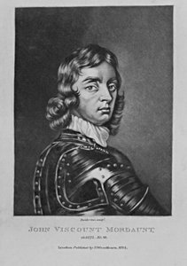 1815年にリチャードアーロムとチャールズターナーが描いた「イギリスの歴史に登場する人物」からのジョン子爵モードンの肖像 作： English School