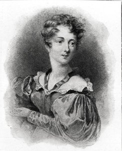 キャロライン・ラム夫人の肖像（b.1785）（リトグラフ）（モノクロ写真 作： English School