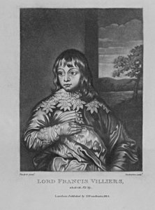 フランシス・ヴィリエ卿の肖像。 1815年、リチャードアーロムとチャールズターナーによる「イギリスの歴史に描かれた人物」から 作： English School