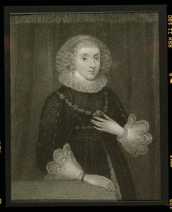 1823年の「ロッジの英国の肖像」からのペンブローク伯爵夫人メアリーハーバート（1561-1621）の肖像 作： English School