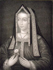 エリザベス・オブ・ヨーク女王（1466-1502）の肖像（「ロッジの英国肖像画」より 作： English School