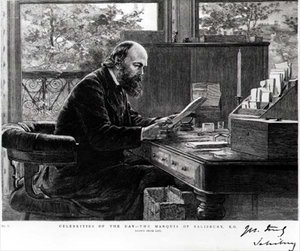 ロバート・アーサー・タルボット・ガスコイン・セシル（1830-1903）・ソールズベリー侯爵の肖像、「当時の有名人」を描いたシリーズの中の「Drawn from Life」。 作： English School