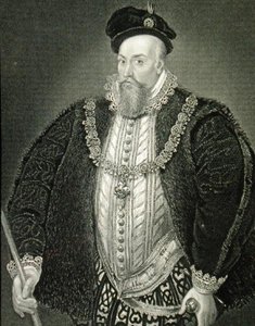 ロバート・ダドリー（1532-88）第1代レスター伯爵の肖像（「ロッジの英国肖像画」より 作： English School