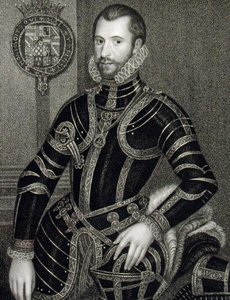 ウォルター・デブロー（1541-76）の肖像（「ロッジの英国肖像画」より 作： English School