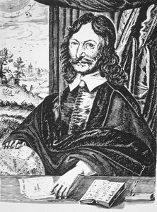 ウィリアムリリーの肖像（1602〜81年）、彼のキリスト教占星術、ロンドン1647から、19世紀後半に出版された歴史の魔法に描かれています 作： English School