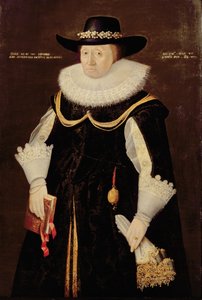 女性の肖像、1629 作： English School