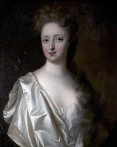 ホワイトサテンの若い女性の肖像画