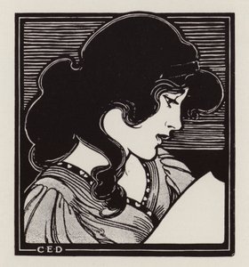 女性の肖像 (litho) 作： English School