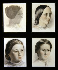 若い女性のポートレート 1830年頃 （紙に赤と白のチョークを使用） 作： English School