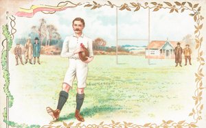 ラグビーをする男性がいるポストカード 作： English School