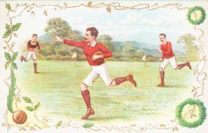 ラグビーをする男性がいるポストカード 作： English School