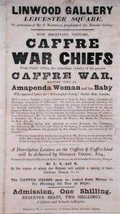 Linwood GalleryでのCaffre War Chiefsに関するレクチャーの宣伝ポスター 作： English School