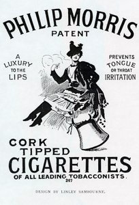 リンセイサンボーンがデザインしたフィリップモリスタバコのポスター、1896年