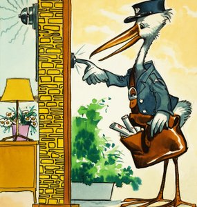 郵便配達コウノトリがベルを鳴らす 作： English School