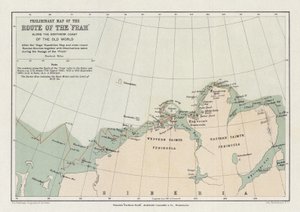 旧世界の北海岸に沿ったフラムのルートの予備地図