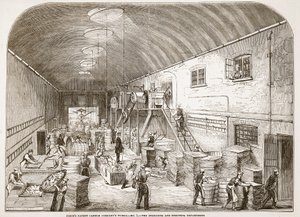 特許キャンドル会社の作品、No.1：1849年、ロンドンのイラスト入りの新聞からの拡散と剥奪部門 作： English School