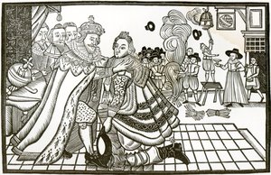 チャールズ皇太子のスペインからのウェルカムホーム、1623年（リソ） 作： English School
