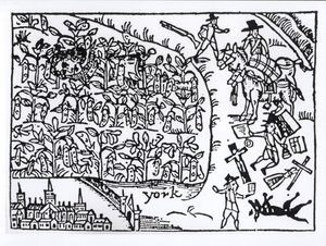 1644年7月2日のマーストンムーアの戦いで豆畑に隠れたルパート王子（1619-82） 作： English School